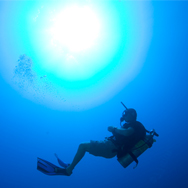 Diver hovering